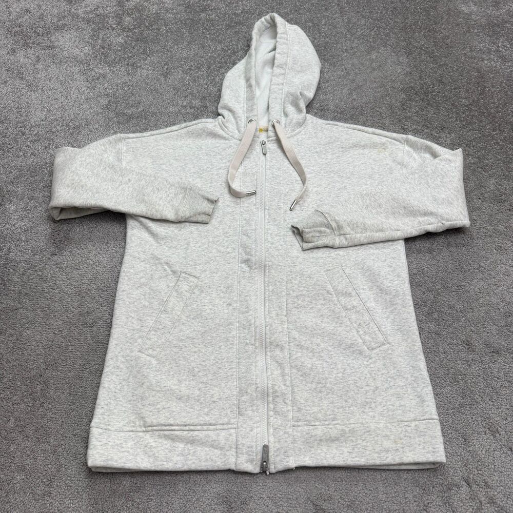 Zella Full Zip Hoodie Sweatshirt Womens Small Light Gray Fleece Athletic Active
